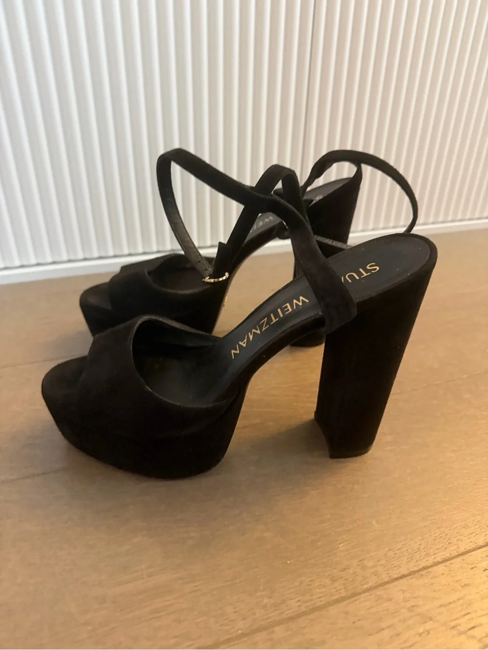 Stuart Weitzman Black Suede Platform Heels